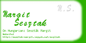 margit sesztak business card